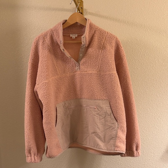 Le Lis Tops - Le Lis Blush Pink Sherpa Snap-Front Pullover